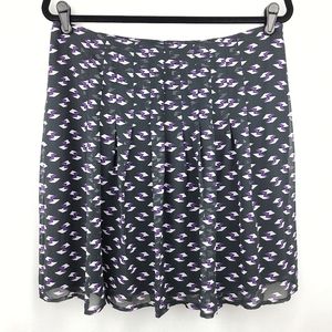 LOFT Printed Pintuck Skirt